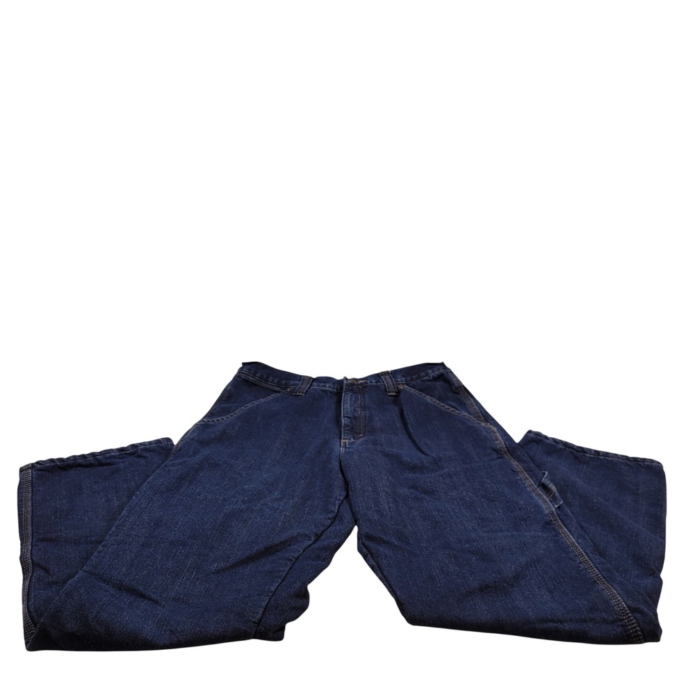 Wrangler Fleece Lined Carpenter Jeans Mens 32x30 Blue Excellent Utility Workwear